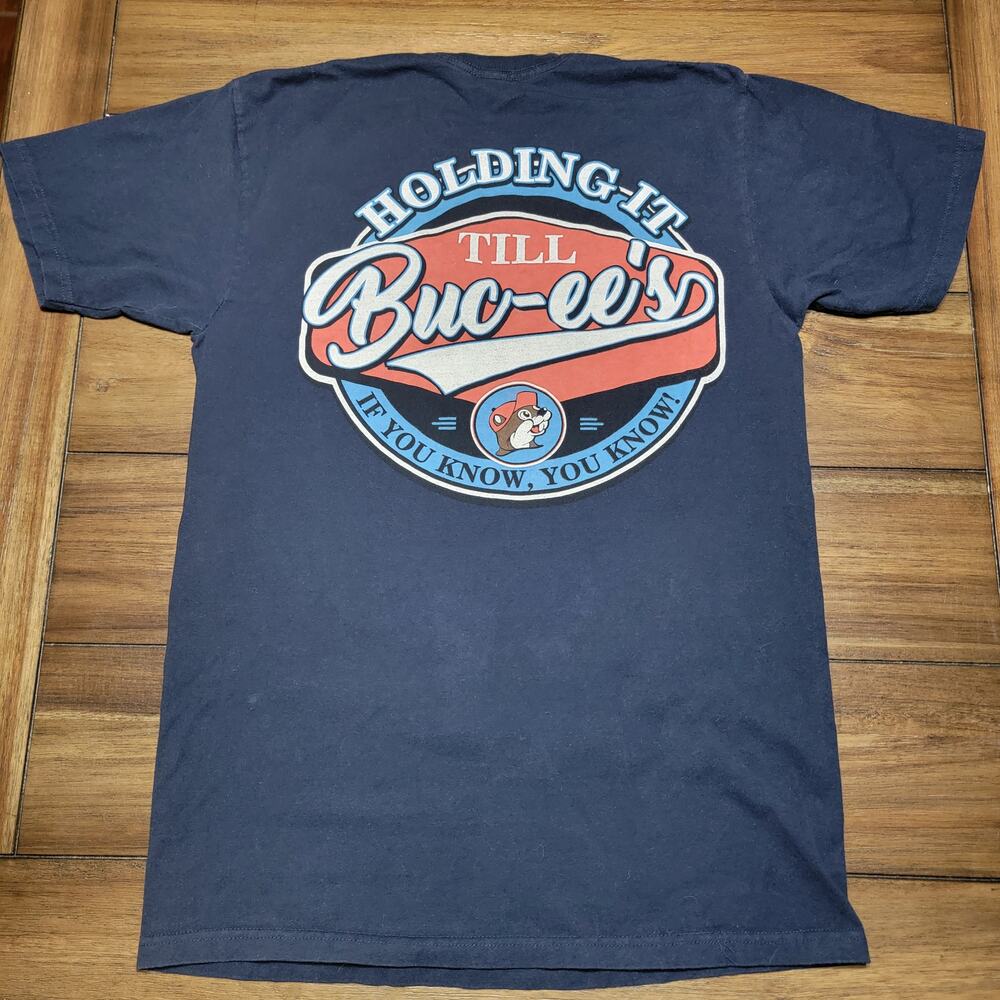 Buc-ee's Dark Blue Unisex Tee "Holding It 'till Bucee's" - Size Medium